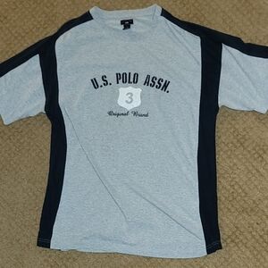 U.S. Polo Assn. Two-Tone Gray and Black Tee